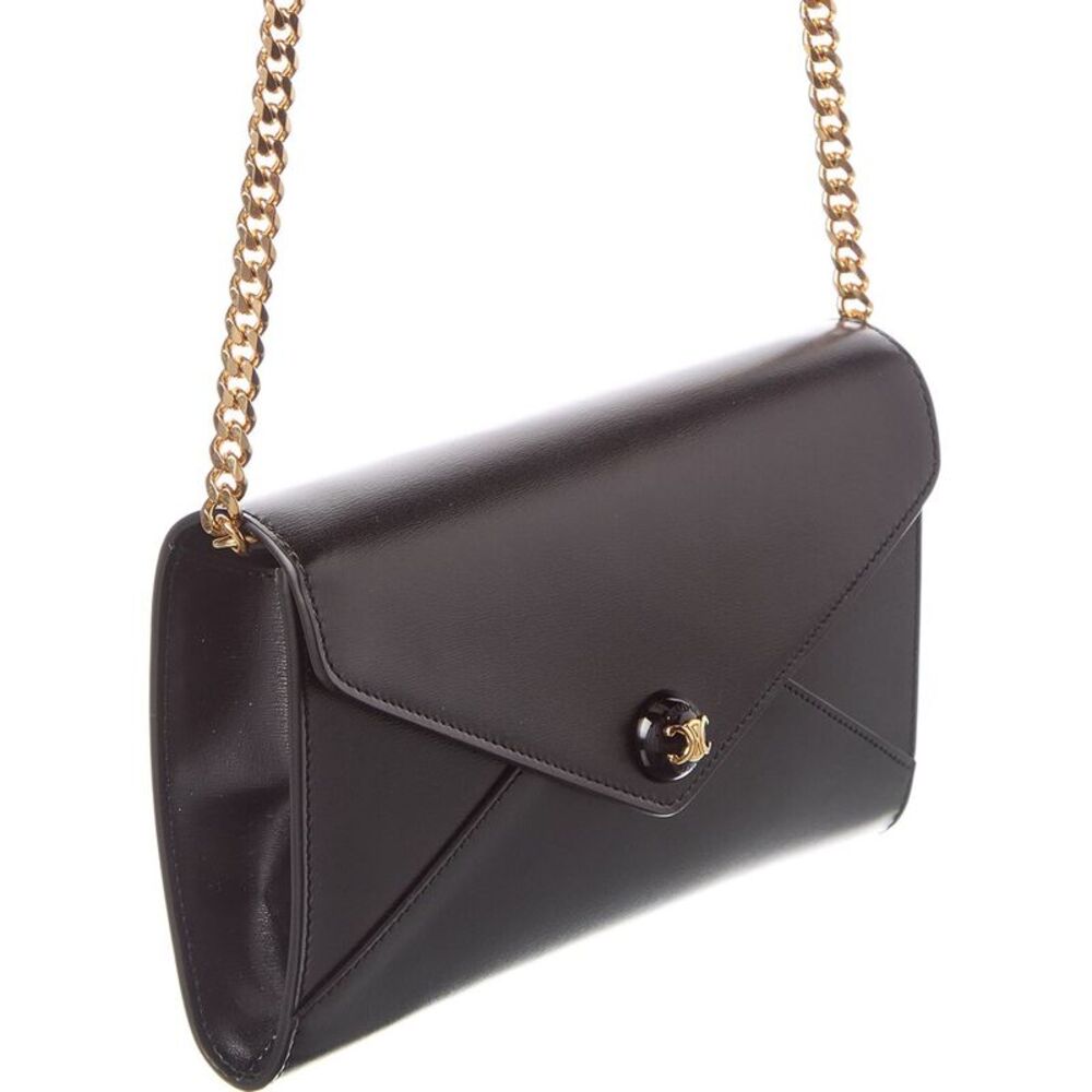 Celine Envelope Leather Wallet On Chain, Black - Picture 3 of 4
